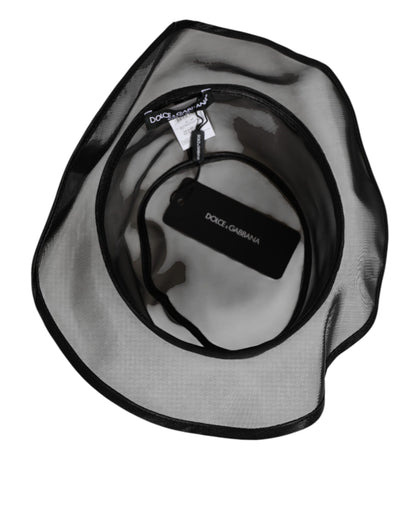 Gorra de pescador de malla de seda negra Dolce & Gabbana para hombre