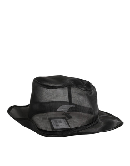 Gorra de pescador de malla de seda negra Dolce & Gabbana para hombre