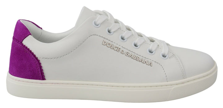 Zapatillas bajas de piel de ante blancas Dolce & Gabbana