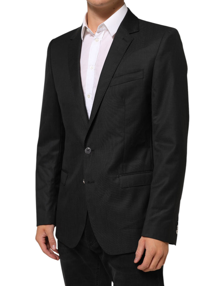 Dolce & Gabbana Abrigo de hombre negro de un solo botón MARTINI Blazer