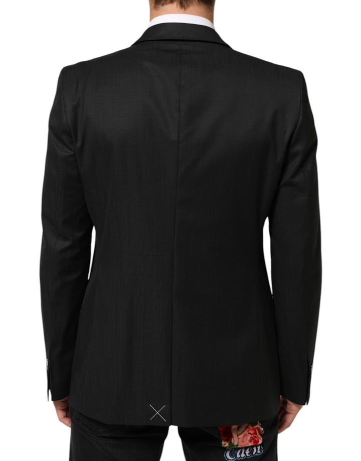 Dolce & Gabbana Abrigo de hombre negro de un solo botón MARTINI Blazer