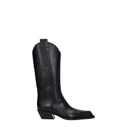 Bottes Off-White en cuir noir à talon haut