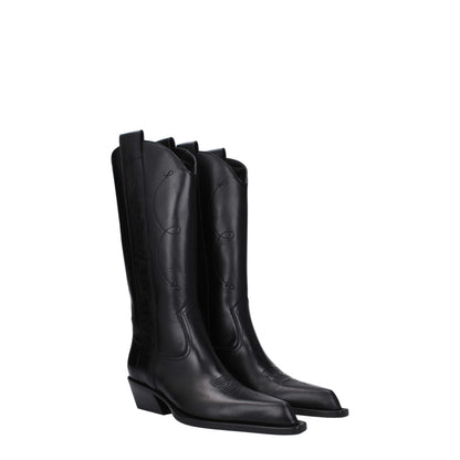 Bottes Off-White en cuir noir à talon haut
