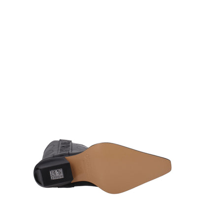 Bottes Off-White en cuir noir à talon haut