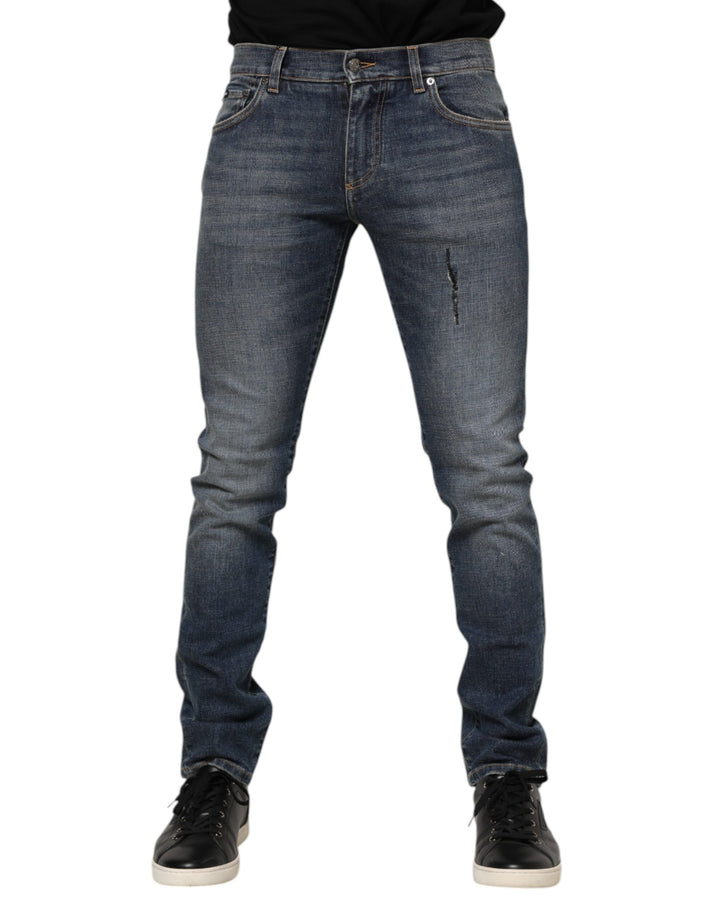 Vaqueros pitillo de hombre de algodón azul lavado Dolce & Gabbana