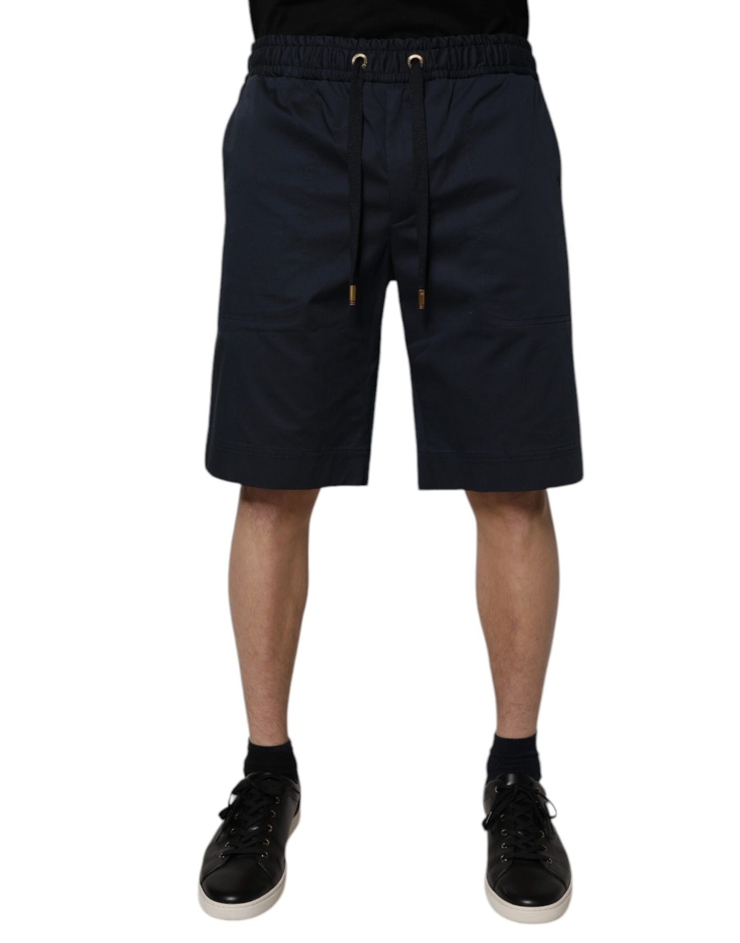 Pantalones Cortos Tipo Bermuda de Hombre de Algodón Elástico Azul Marino Dolce & Gabbana