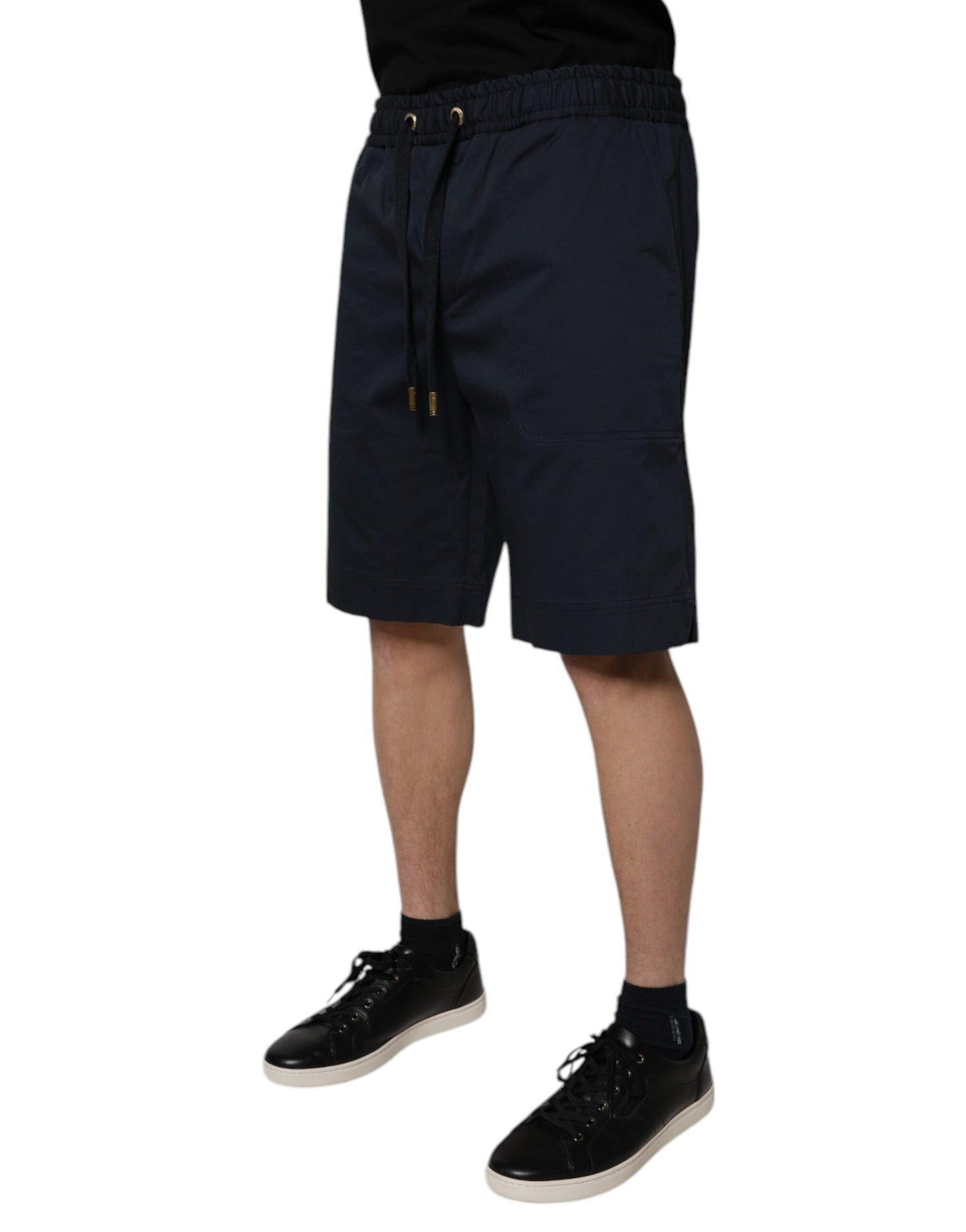 Pantalones Cortos Tipo Bermuda de Hombre de Algodón Elástico Azul Marino Dolce & Gabbana