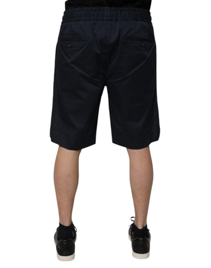 Pantalones Cortos Tipo Bermuda de Hombre de Algodón Elástico Azul Marino Dolce & Gabbana