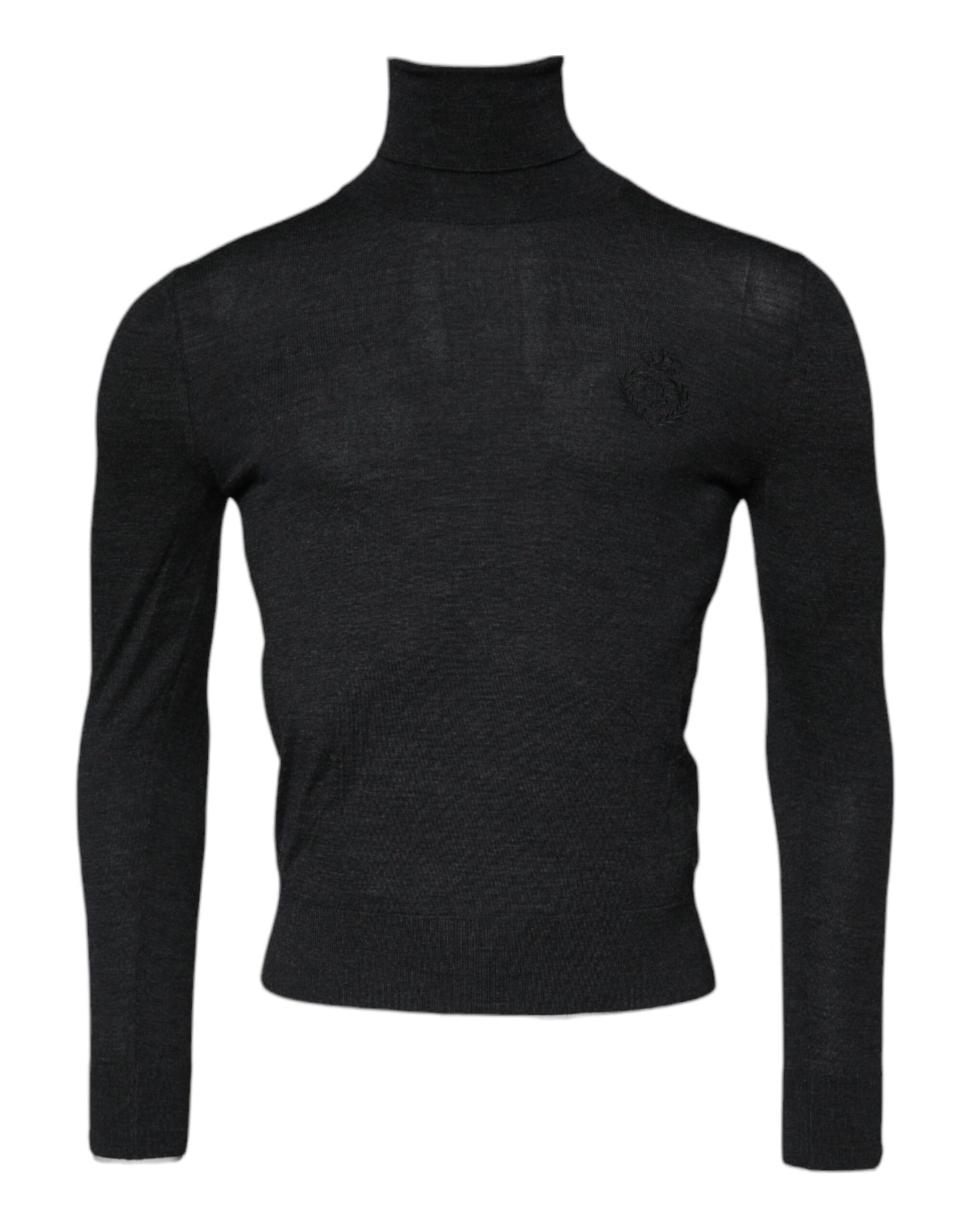 Pull Dolce & Gabbana en laine noire à col roulé pour homme