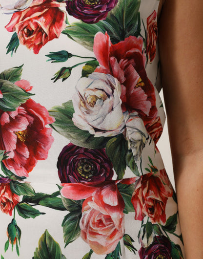 Dolce & Gabbana Multicolor Floral Print Viscose Sheath Dress