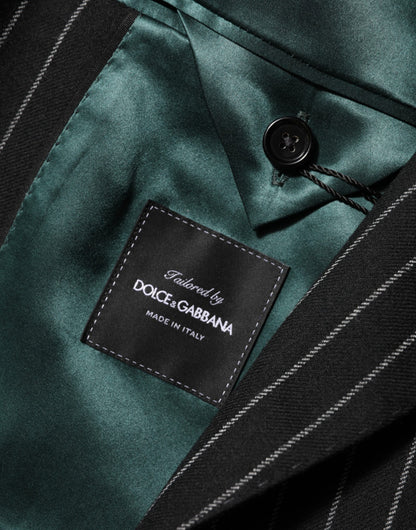 Blazer de traje Dolce & Gabbana negro de rayas con 2 botones