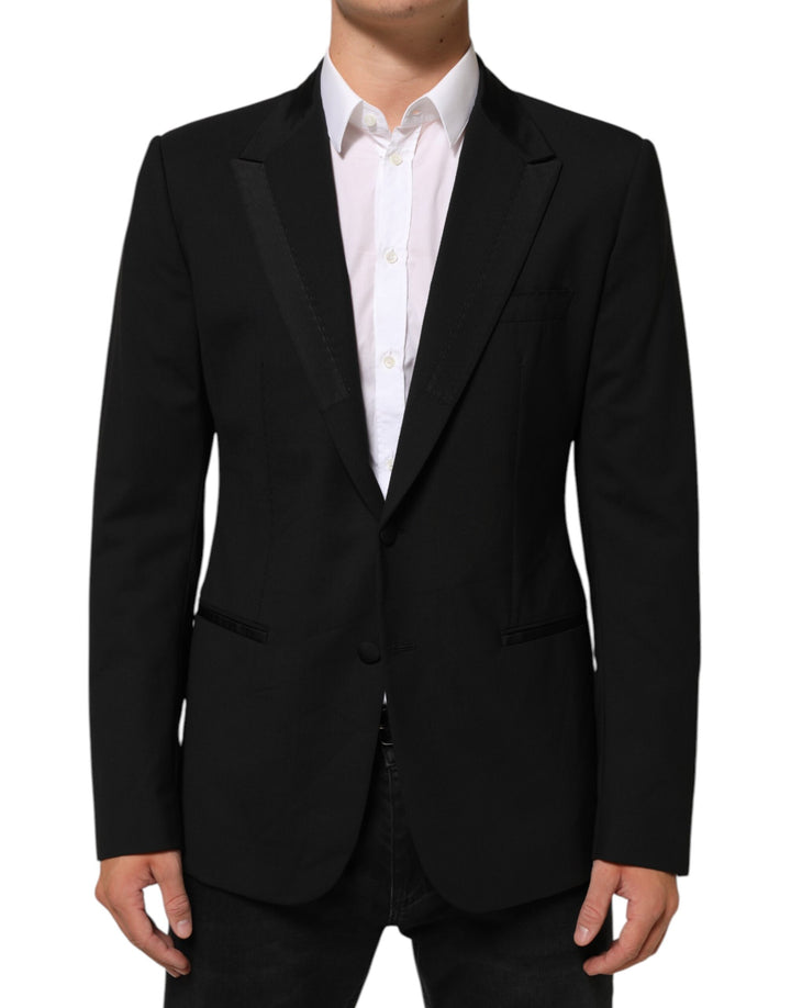 Dolce & Gabbana Traje de Lana Negro de 2 Botones para Hombre, Chaqueta Blazer