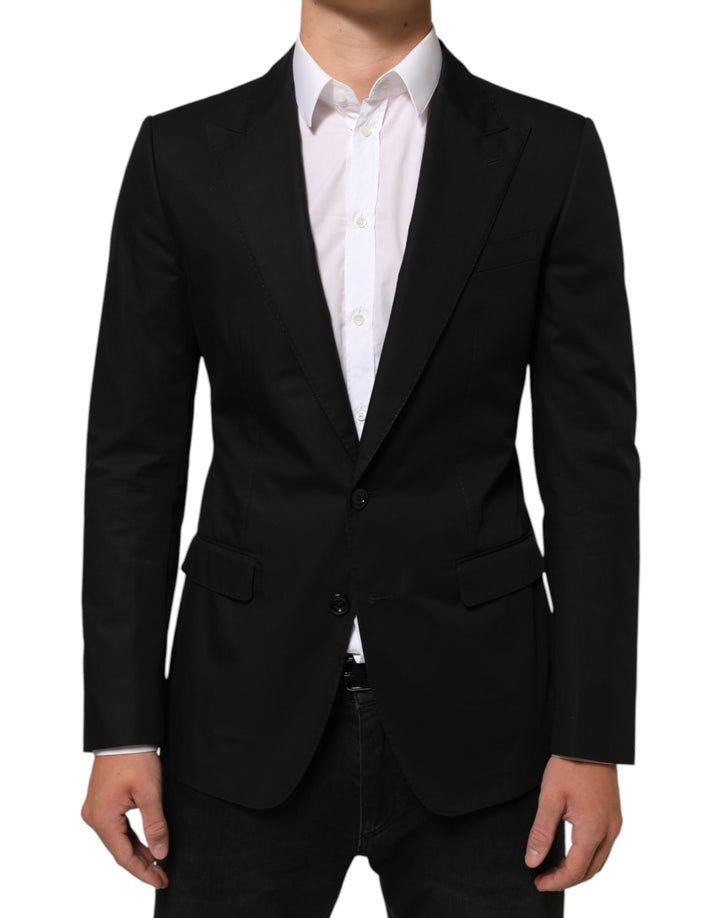Dolce & Gabbana Traje de Lana Negro 2 Botones Chaqueta Americana para Hombre