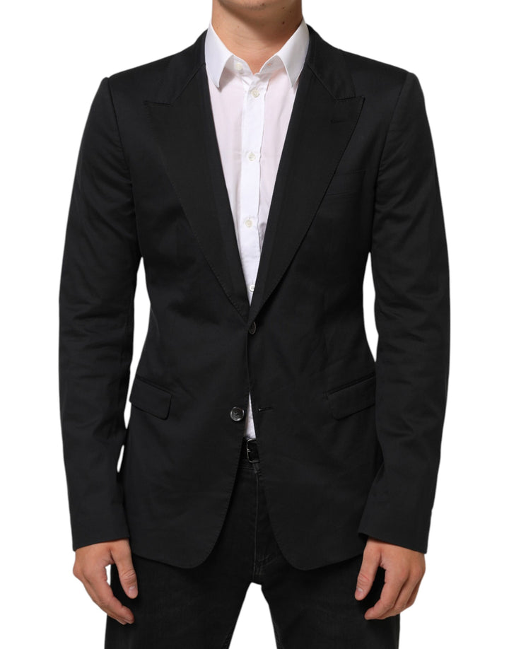 Dolce & Gabbana Americana de Traje de Algodón Negro con 2 Botones