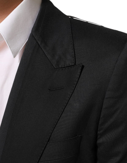 Dolce & Gabbana Black Cotton 2 Buttons Suit Jacket Blazer