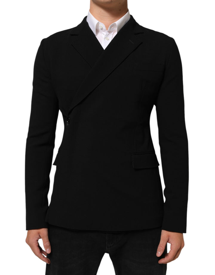 Dolce & Gabbana Americana Blazer de Lana Negra Cruzado para Hombre