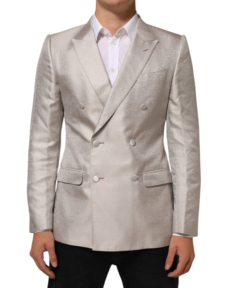 Blazer de traje cruzado MARTINI beige de Dolce & Gabbana