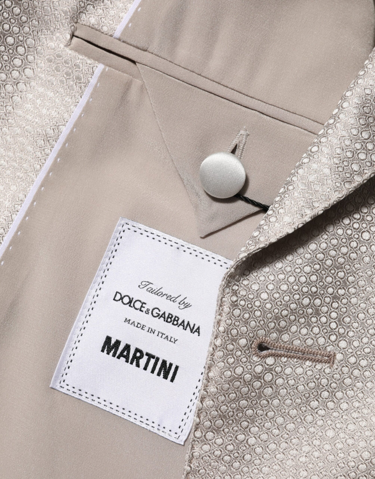 Blazer de traje cruzado MARTINI beige de Dolce & Gabbana