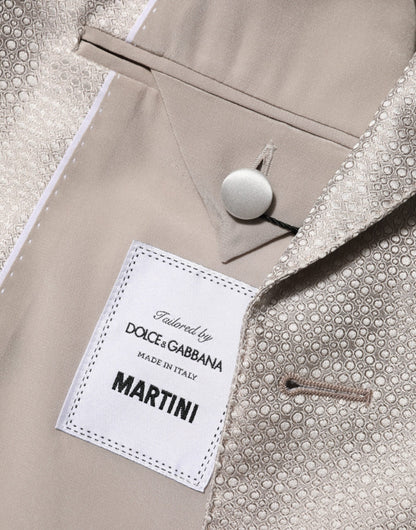 Blazer de traje cruzado MARTINI beige de Dolce & Gabbana
