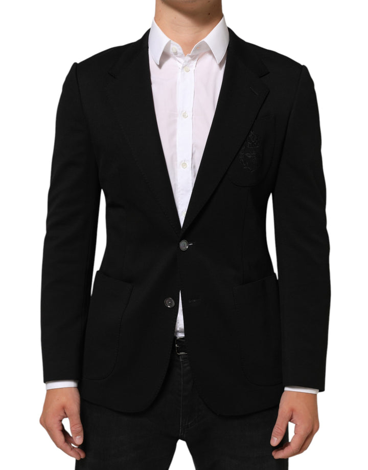 Blazer de traje Dolce & Gabbana negro de viscosa con 2 botones
