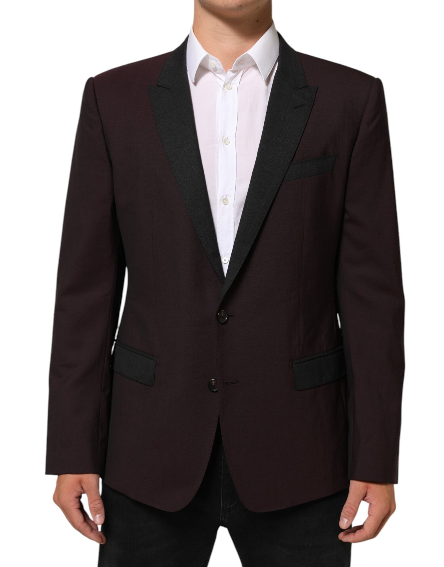Blazer Dolce & Gabbana de lana granate con 2 botones
