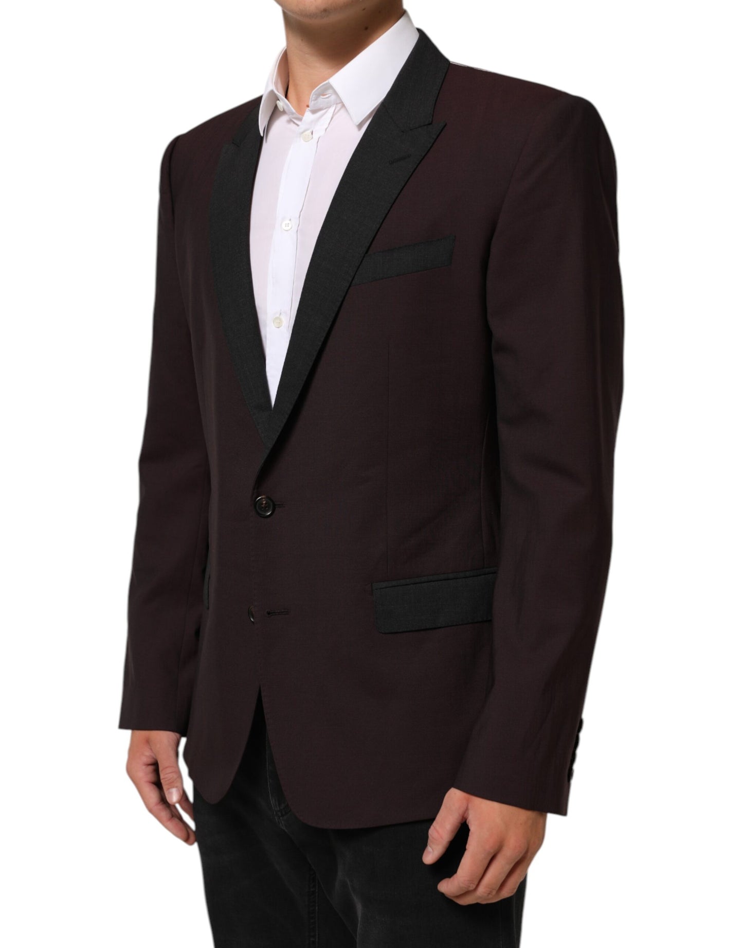 Blazer Dolce & Gabbana de lana granate con 2 botones