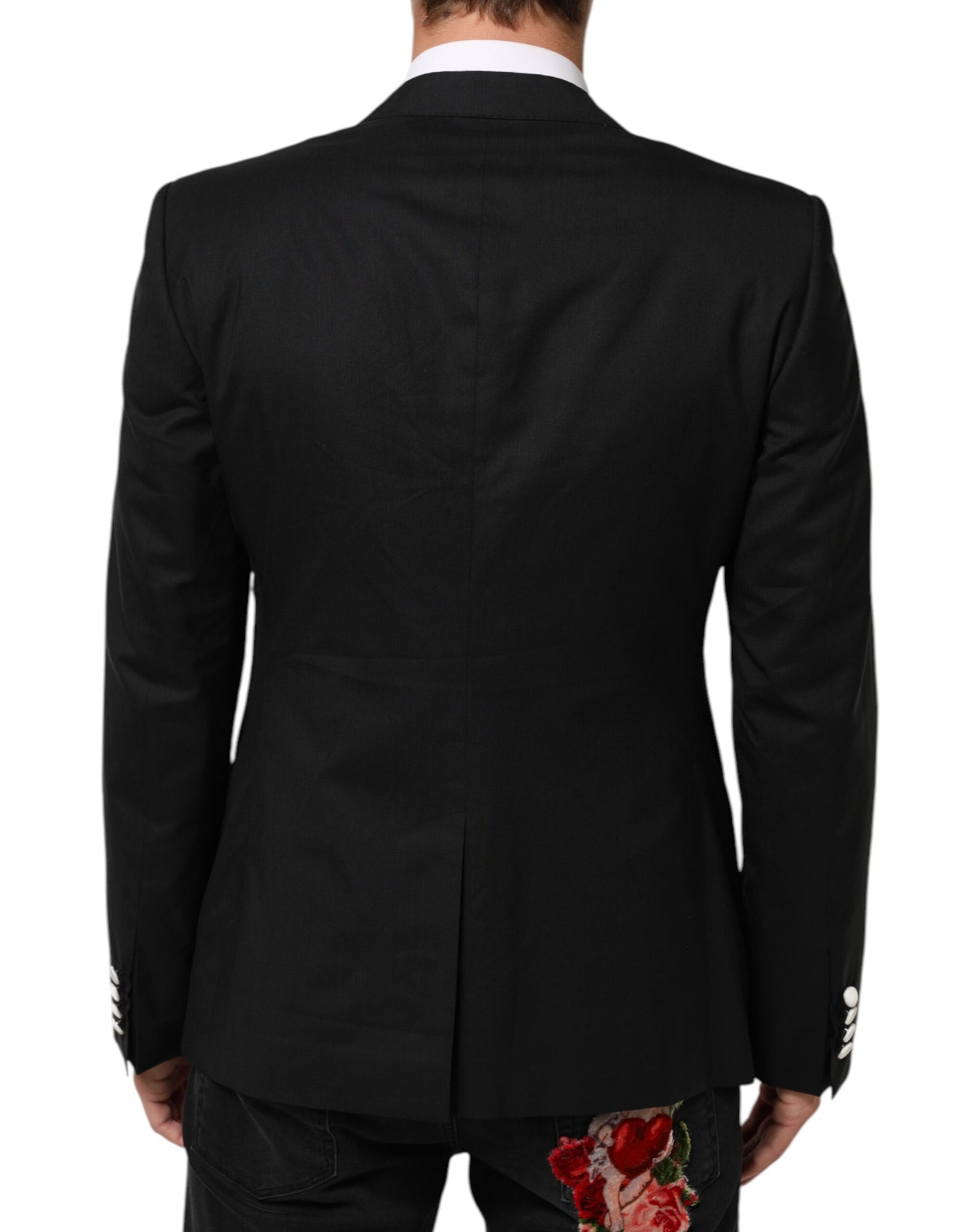 Blazer de Traje de Hombre Dolce & Gabbana Negro Blanco MARTINI de 1 Botón