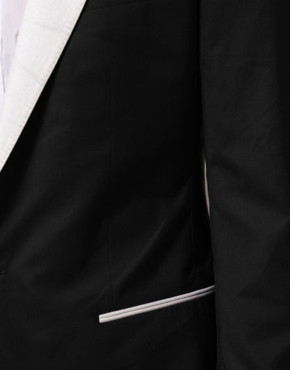Blazer de Traje de Hombre Dolce & Gabbana Negro Blanco MARTINI de 1 Botón
