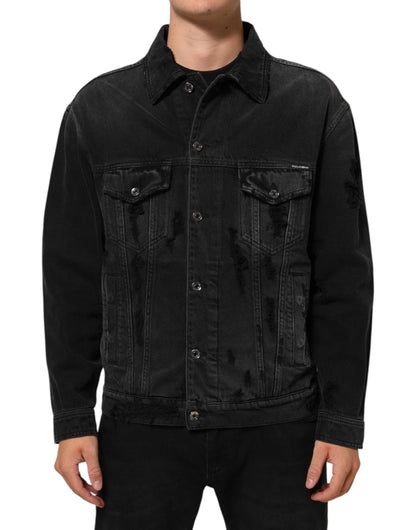 Blouson en jean Dolce & Gabbana en coton stretch noir