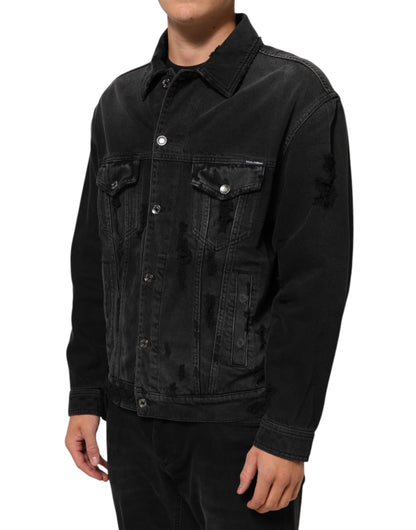 Blouson en jean Dolce & Gabbana en coton stretch noir