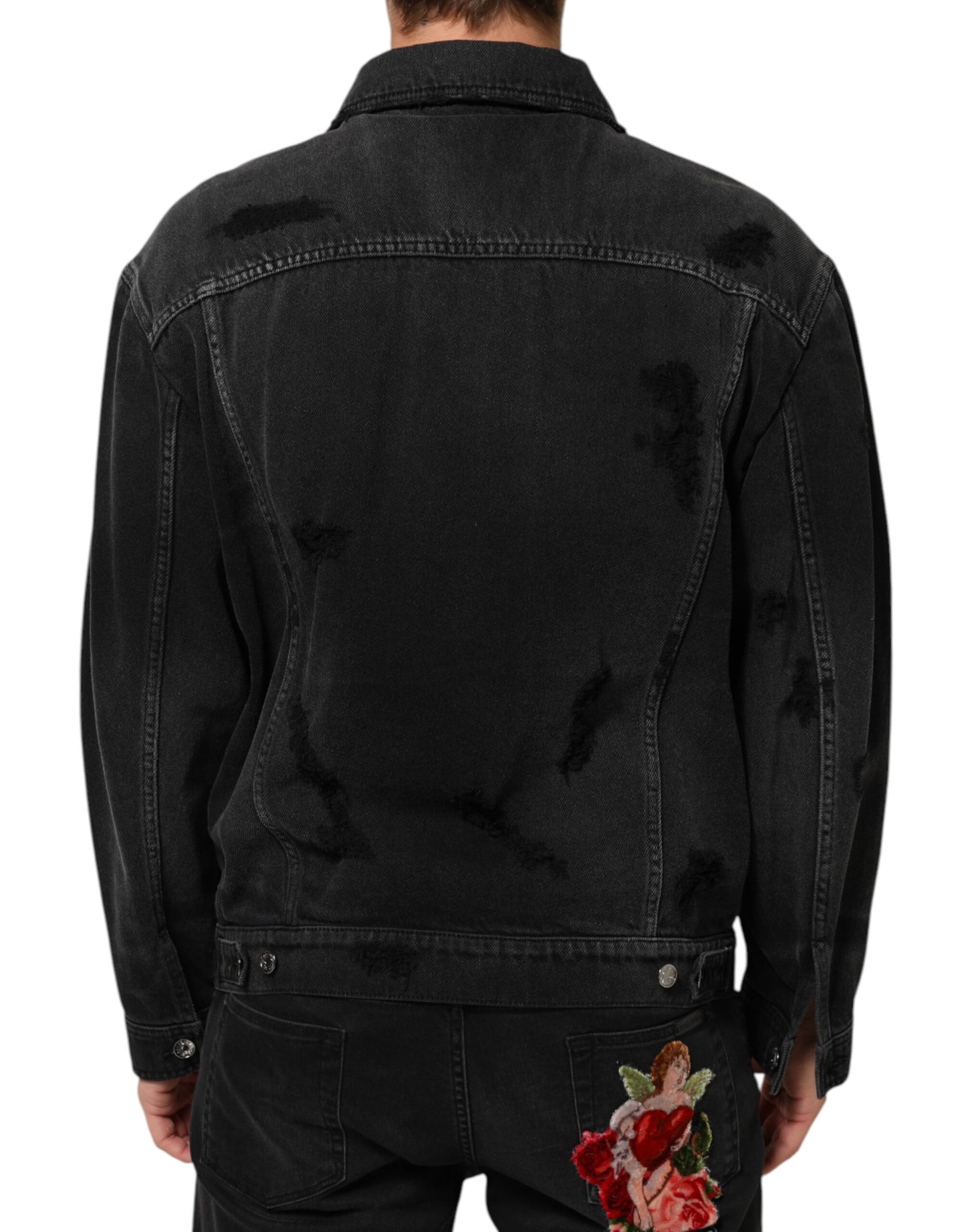 Blouson en jean Dolce & Gabbana en coton stretch noir