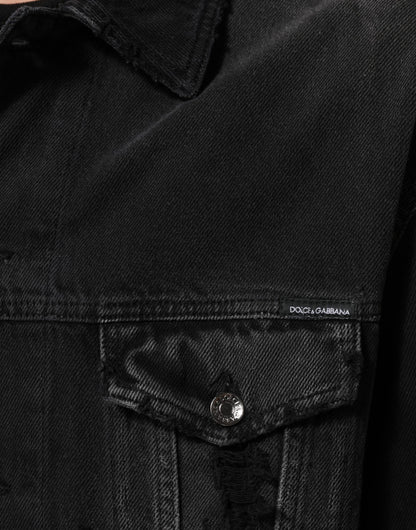 Blouson en jean Dolce & Gabbana en coton stretch noir