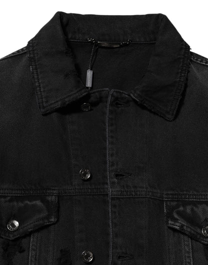 Blouson en jean Dolce & Gabbana en coton stretch noir