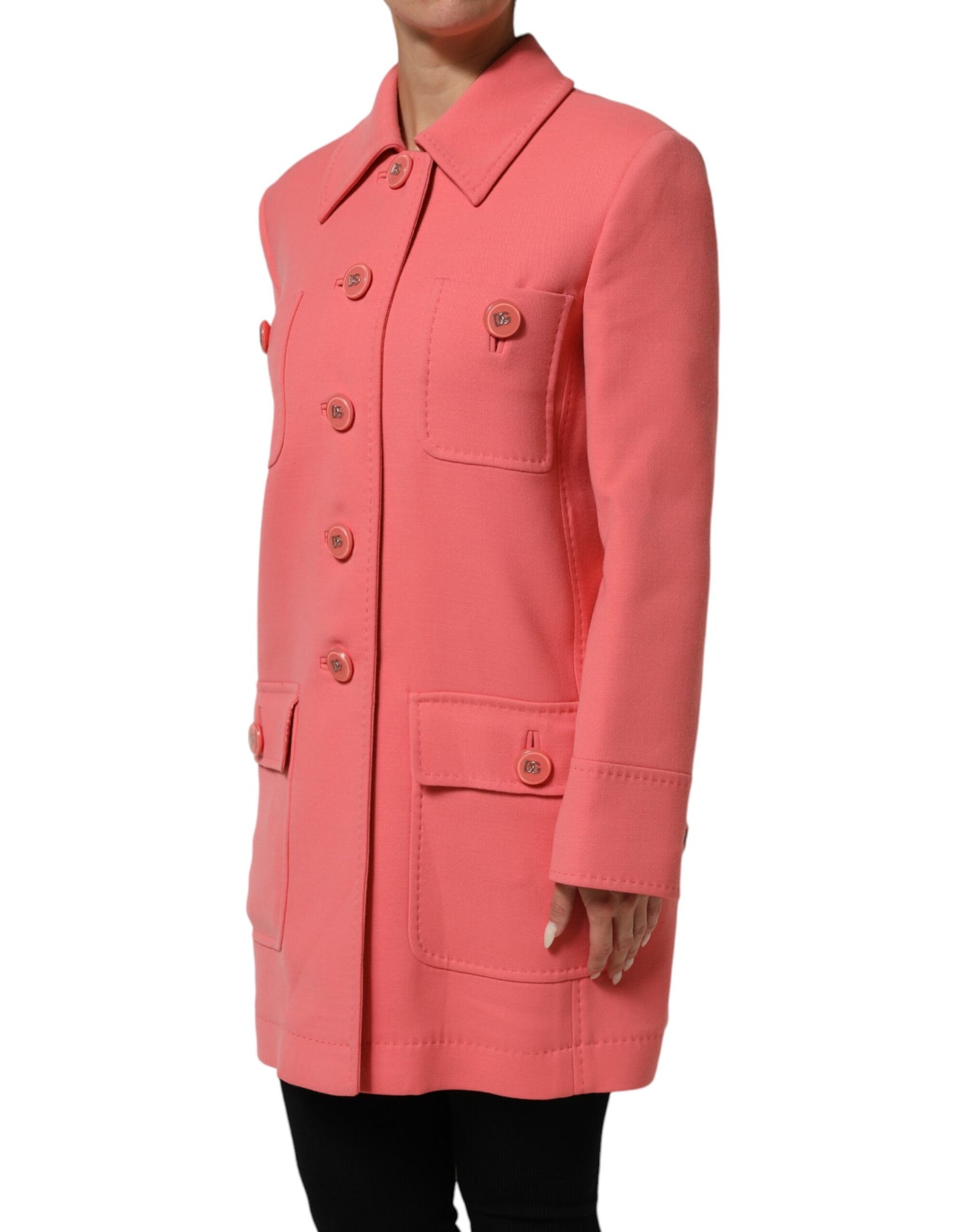 Gabardina rosa abotonada Dolce & Gabbana