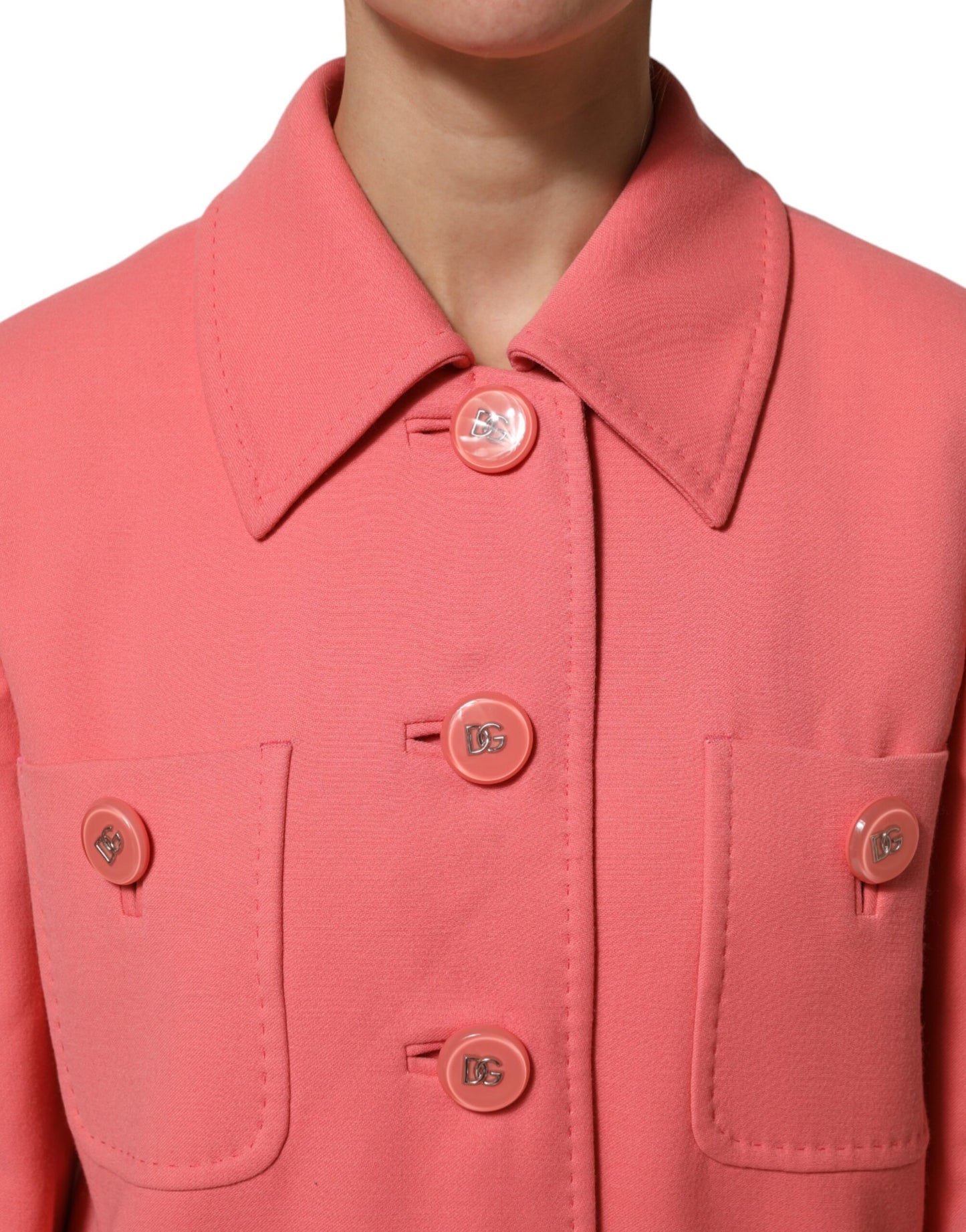 Gabardina rosa abotonada Dolce & Gabbana