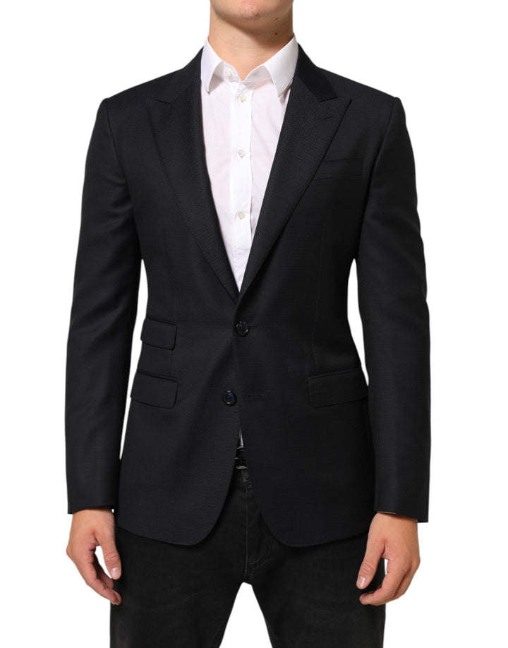 Saco de traje de hombre Dolce & Gabbana de lana negra NAPOLI con 2 botones