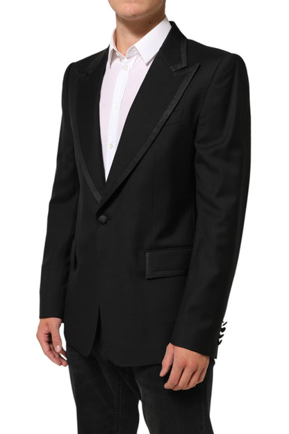Veste de costume homme Dolce & Gabbana en laine noire à 1 bouton blazer
