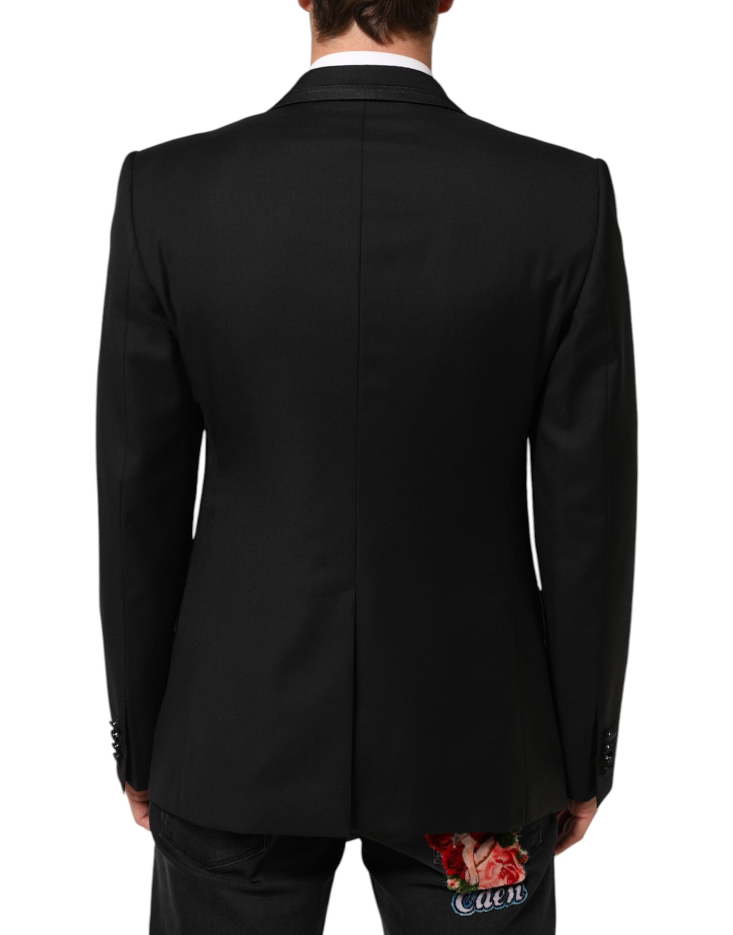 Veste de costume homme Dolce & Gabbana en laine noire à 1 bouton blazer