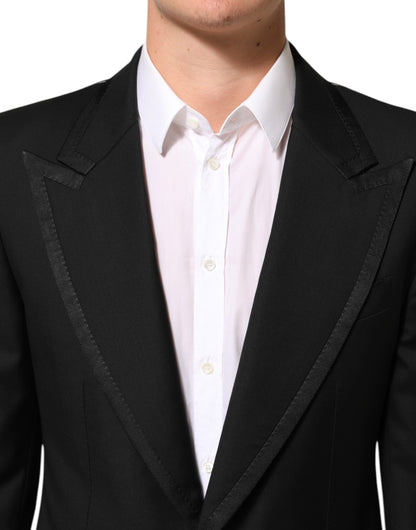 Veste de costume homme Dolce & Gabbana en laine noire à 1 bouton blazer