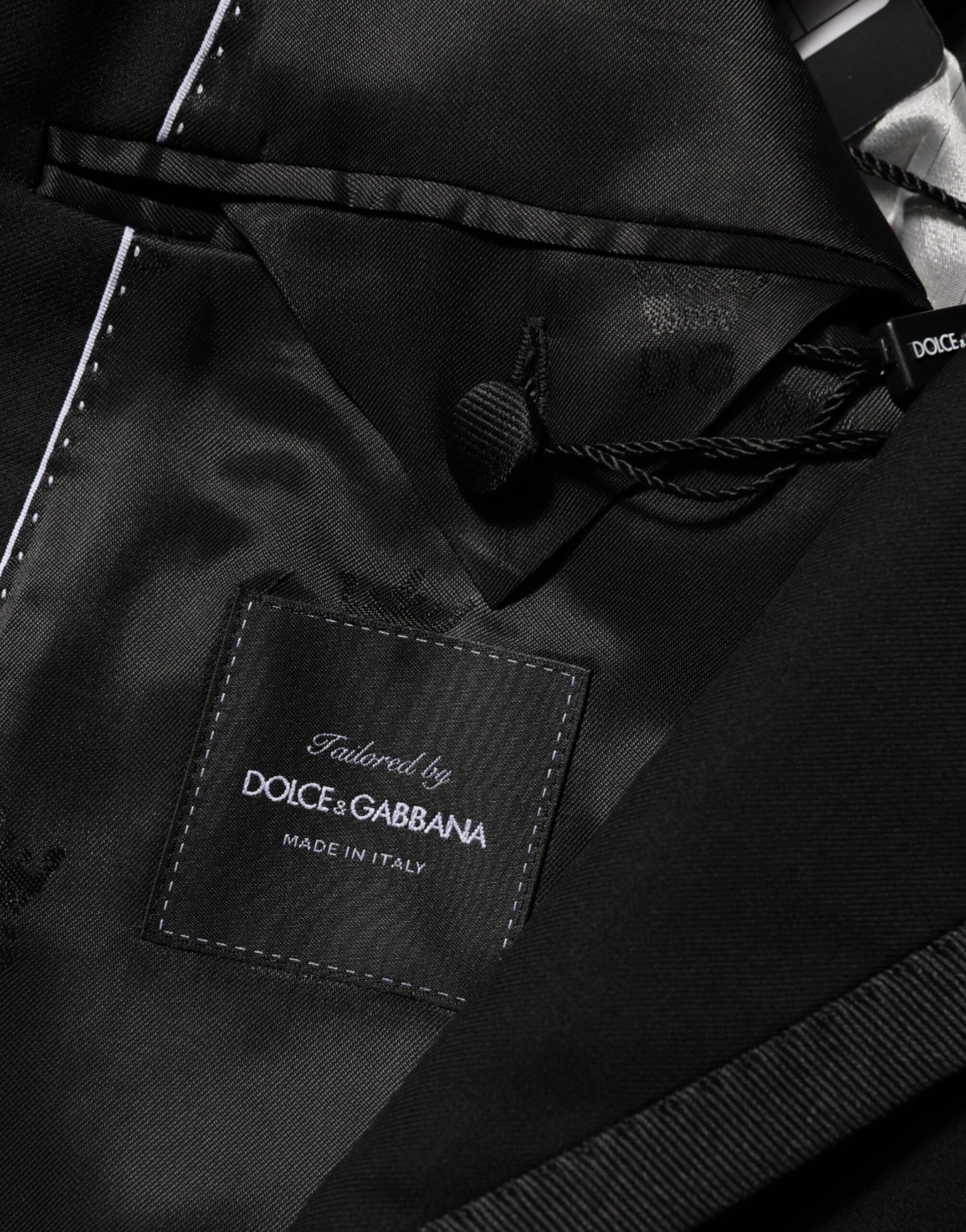 Veste de costume homme Dolce & Gabbana en laine noire à 1 bouton blazer