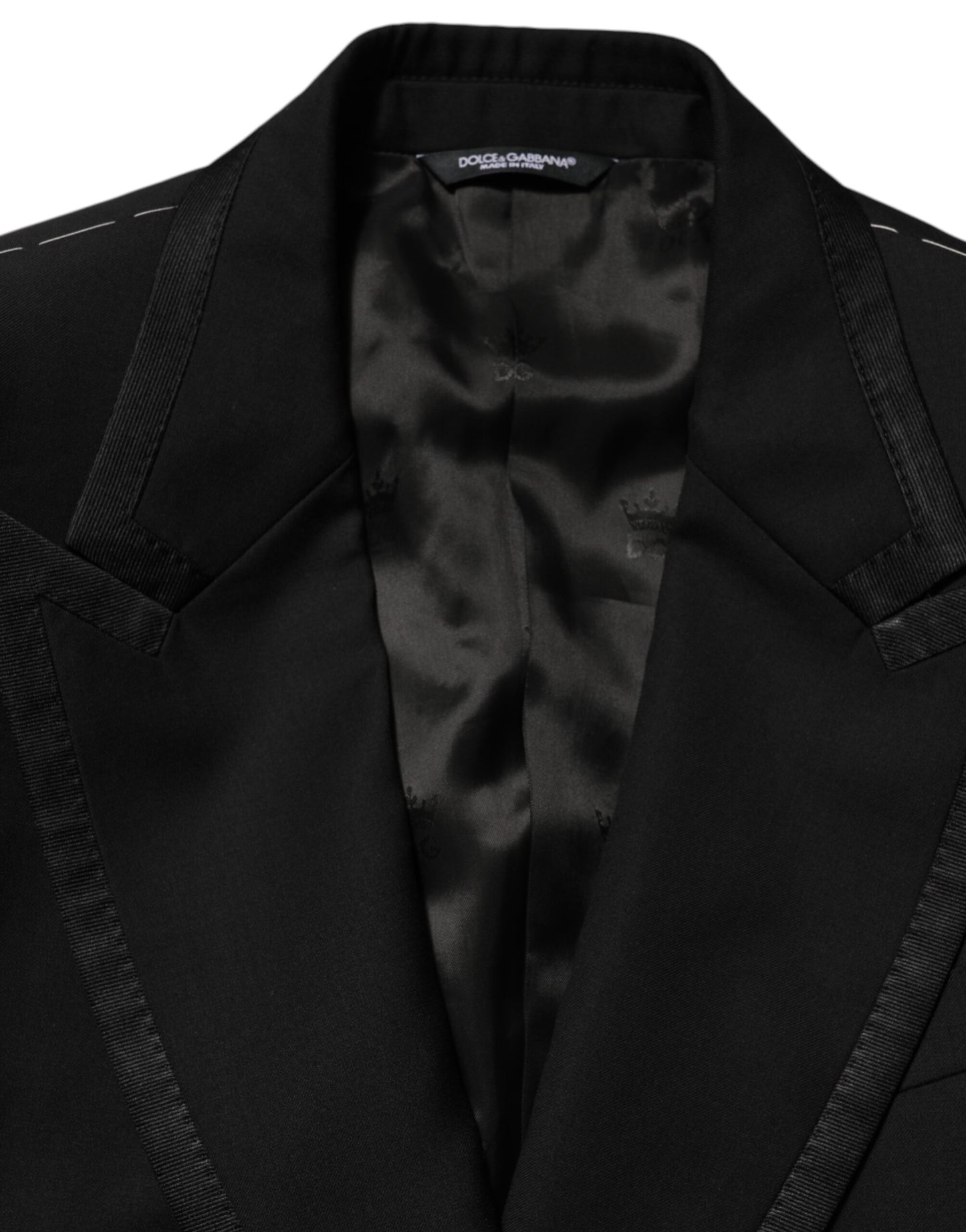 Veste de costume homme Dolce & Gabbana en laine noire à 1 bouton blazer