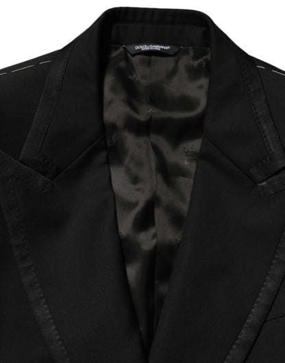 Veste de costume homme Dolce & Gabbana en laine noire à 1 bouton blazer