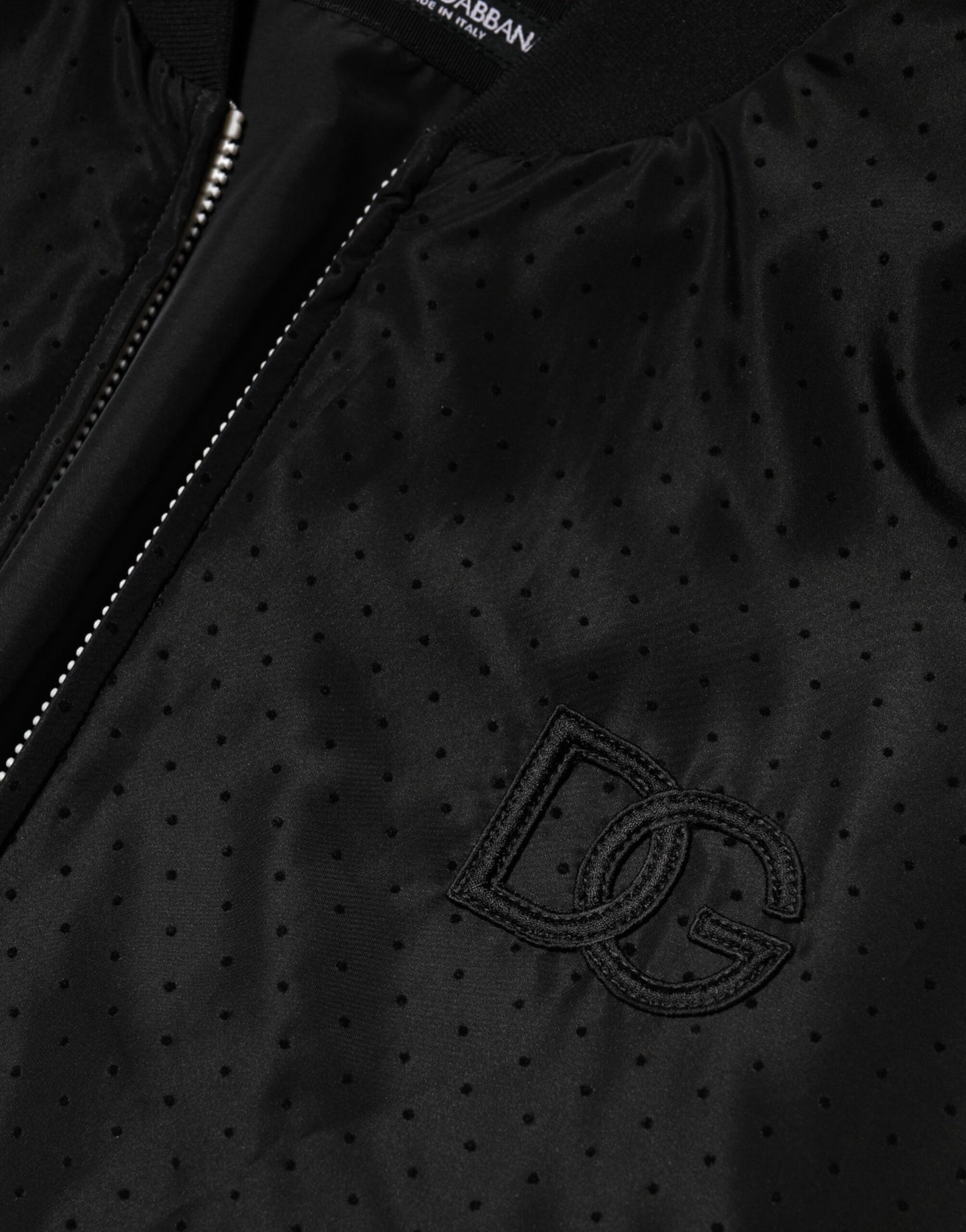 Chaqueta bomber de acetato negro con cremallera completa para hombre Dolce & Gabbana