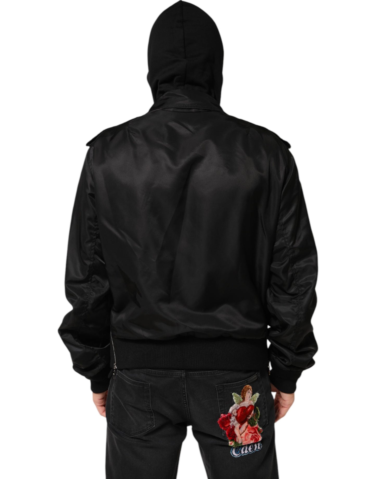 Blouson Bomber Dolce & Gabbana Noir en Coton à Capuche Zippé