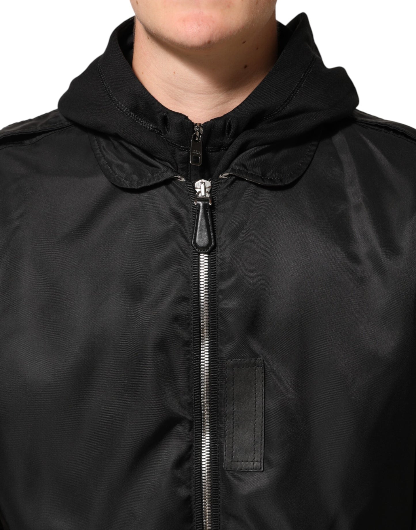 Blouson Bomber Dolce & Gabbana Noir en Coton à Capuche Zippé