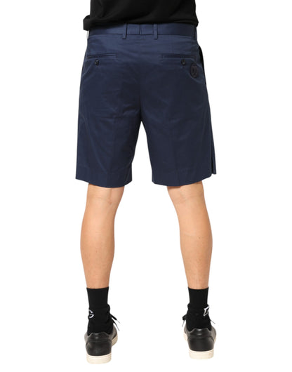 Short bermuda Dolce & Gabbana en coton mélangé stretch taille mi-haute, bleu