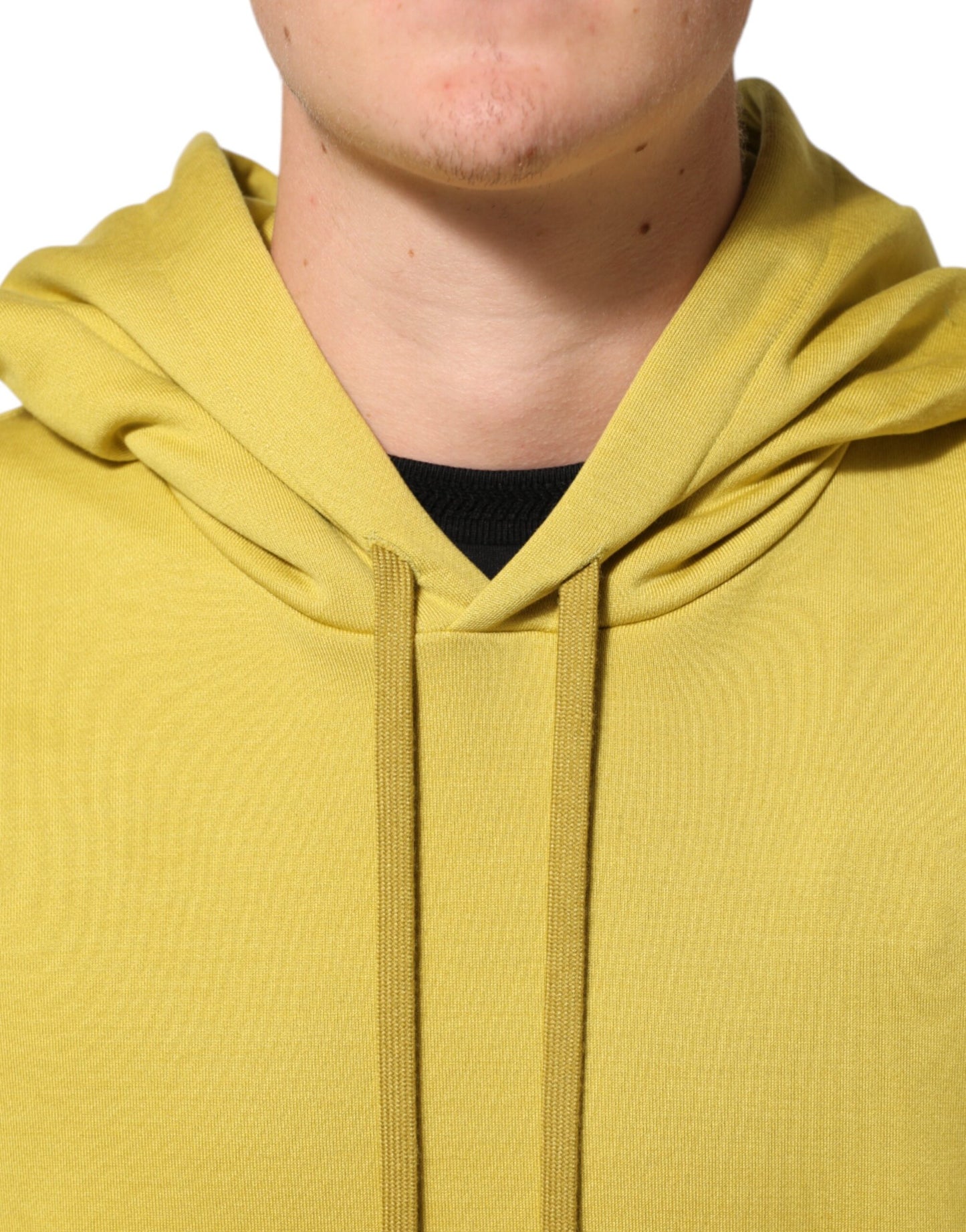 Sweat-shirt à capuche en coton à logo jaune Dolce & Gabbana