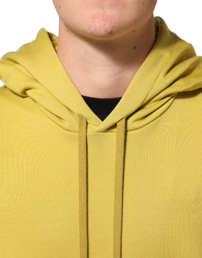 Sweat-shirt à capuche en coton à logo jaune Dolce & Gabbana