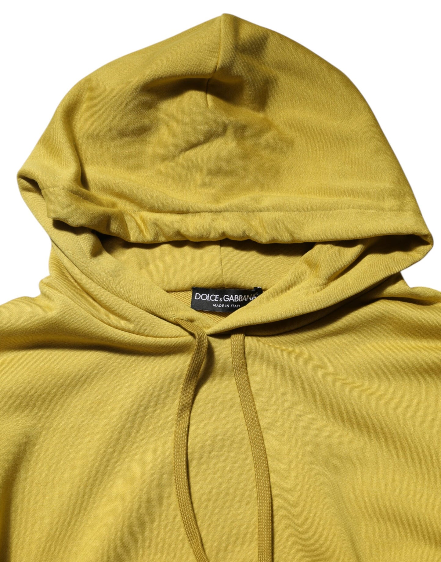Sweat-shirt à capuche en coton à logo jaune Dolce & Gabbana