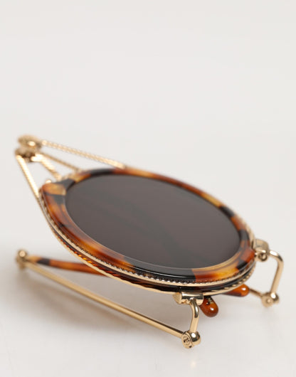 Dolce & Gabbana Gold Havana Frame DG Fatto A Mano Eyewea Sunglasses